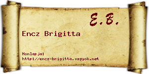 Encz Brigitta névjegykártya
